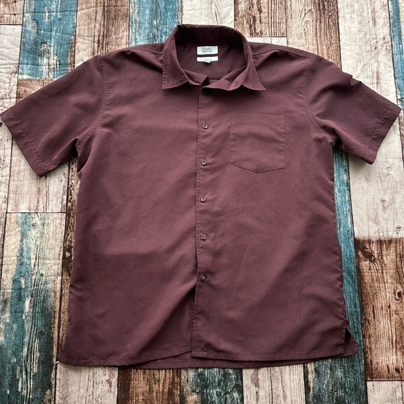 Mens large Croft & barrow short sleeve brown pit 25 - Picture 1 of 4